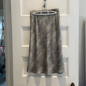 Leopard print silk midi skirt